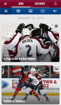 Colorado Avalanche Official android App screenshot 1